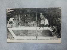 CPA AVIGNON PALAIS DES PAPES FRESQUE DE LA GARDEROBE PÊCHE DANS UN VIVIER