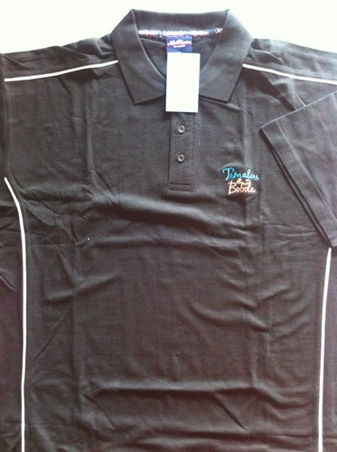 Polo noir unisexe - noir, brodé