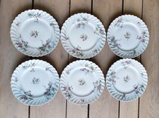 6 grandes assiettes plates en porcelaine de Limoges Haviland modèle Sylvie Torse