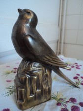 Oiseau vintage en laiton/régule, hauteur 13 cm, collection/décoration, bon état