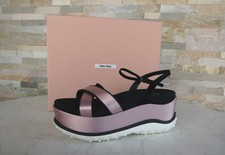 Miu Taille 37,5 Plateau Sandalettes Compensées Chaussures Muguet Neuf Autrefois