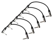 5x Cable Professionnel Jack Guitare Basse Batterie Electronique Angle 0,3m Set