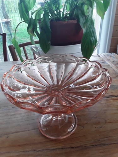 Compotier verre rose - compotier,
