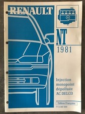 manuel d’atelier NT 1981 MR 293 renault 19 R19 phase 2 injection AC DELCO