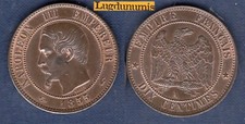 10 Centimes Napoléon III 1855 A Paris SUP Ancre M Tete Nue 2nd Empire, 1852-1870