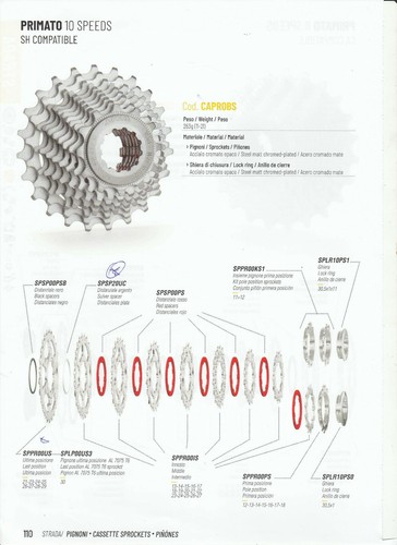 Pignons shimano vitesse - pignons,