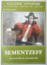 SEMENTZEFF MICHEL affiche originale exposition 1986