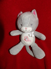 Doudou Peluche ARTHUR ET LOLA Chat Gris Blanc Rose