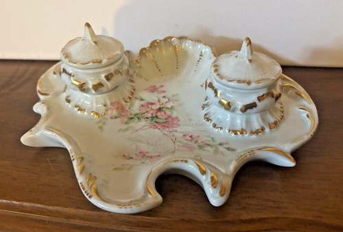 Ancien encrier porcelaine - encrier,
