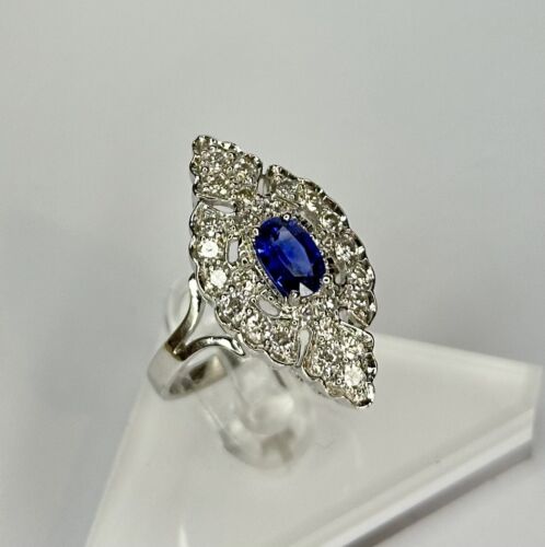 Bague marquise gris 18 k - en,