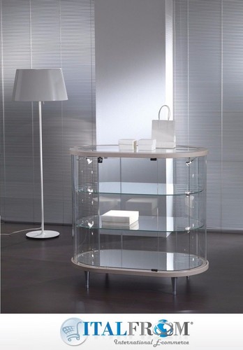 Verre affichage vitrine ovale - vitrine,
