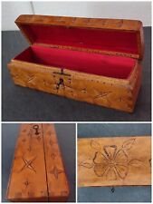 ANCIEN JOLIE BOÎTE À GANTS DE COLLECTION EN BOIS - FINITIONS EN QUEUES D'ARONDE 