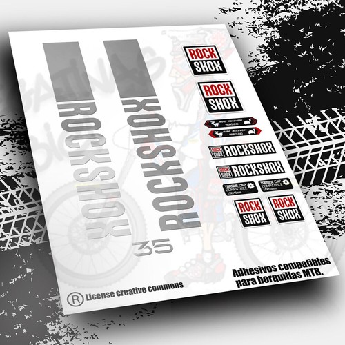 Autocollant fourche rockshox - autocollant,