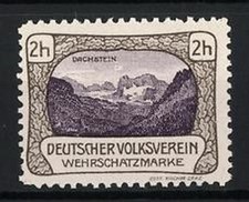 Propaganda-Marke Tuiles en Béton, Allemande Volksverein, Paysage de Montagne