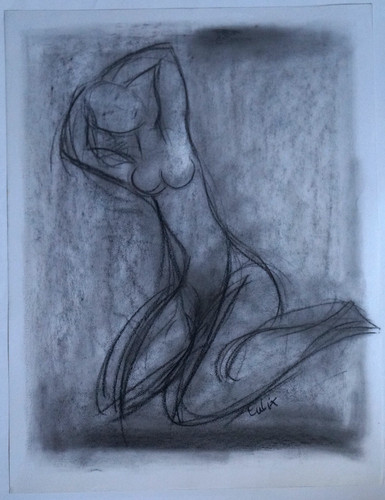 Dessin pierre noire nu - pierre,