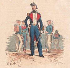 Gravure XIXe Garde Marine