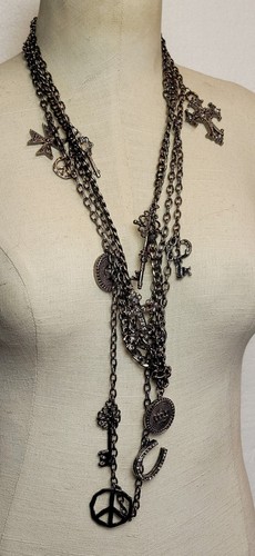 Collier vintage métal noir - en,