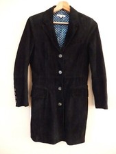 VICTOIRE - VESTE MI LONGUE - NOIR - T.36fr - CUIR DAIM - AUTHENTIQUE