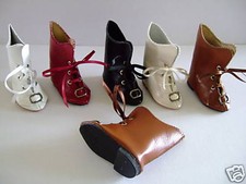 BOTTINES en CUIR T8 (6.5 cm) pour/de POUPEES ANCIENNES - DOLL SHOES - Chaussures