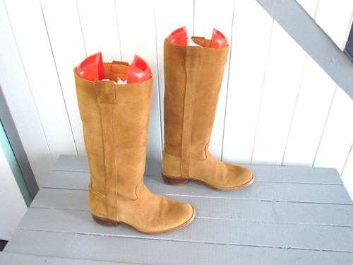 Bottes daim camel - en,