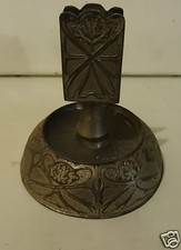 @  CENDRIER PORTE BOITE ALLUMETTES EN REGULE POUR ANCIENNE TABLE DE CAFE