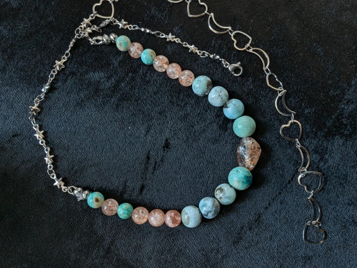 Collier unique larimar