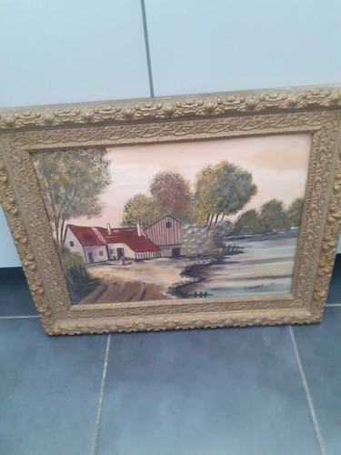 Ancien tableau huile - tableau,