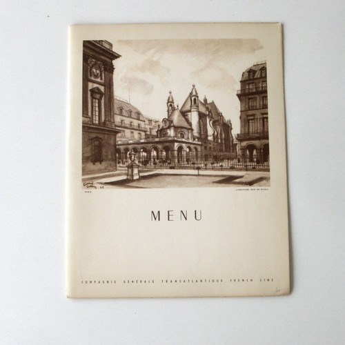 Ancien menu paquebot ile de - ile,