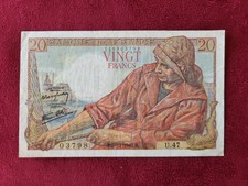 BILLET FRANCE 20 FRANCS PECHEUR - 1942 - BEL ETAT - MONNAIES MEDAILLES