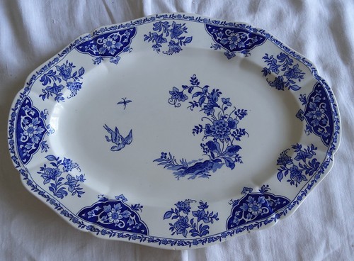 Grand plat ovale faïence gien - ovale,