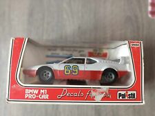 polistil 1/25 bmw m1 pro-car neuf en boite avec sa planche d'autocollant origine