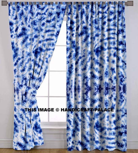 Rideaux tie dye - rideaux, bleu