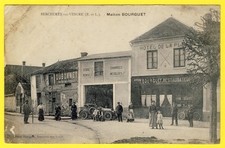 cpa 28 - BERCHÈRES sur VESGRE MAISON BOURGUET Restaurateur Automobile (Etat)
