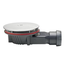 Bonde de douche extra-plate SLIM+ – Dôme métal brossé