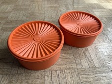 Tupperware Vintage Boîtes Soleil Orange