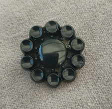 broche bijoux de deuil Fleur Napoléon III Verre Noir 