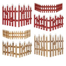 Clôture de jardin de Noël illumination LED décoration festive en bois á choisir