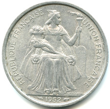 Nouvelle Calédonie 5 francs 1952 de qualité n°7498
