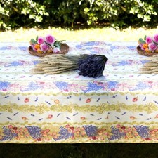 Nappe rose  lavande coton