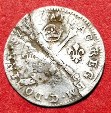 France : très rare 5 sols 1703 D flan réformé Louis XIV jolie monnaie en argent