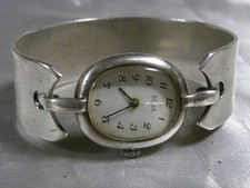 ?? SUJA MONTRE BRACELET RIGIDE ARGENT MASSIF VINTAGE SILVER WATCH
