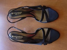 Naturalizer Black Fabric Dress Sandals