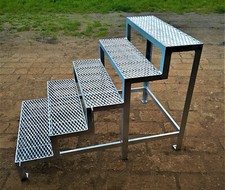 Escalier acier extérieur escalier de jardin galvanisé 2-7 marches largeur 60-...