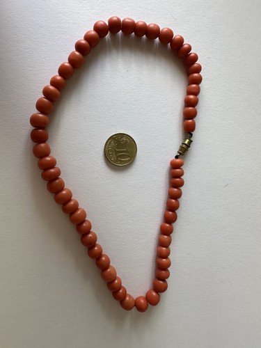 Fil corail rouge naturel - corail,