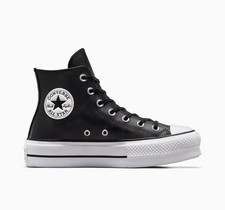 Converse Chuck Taylor All Star Lift Plateforme Cuir Noir Et Blanc