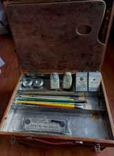 MALLETTE de PEINTRE ANCIEN SENNERY  VERNIS SICCATIF  HUILE  Lin ESSENCE PALETTE