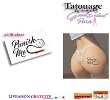 TATOUAGE TEMPORAIRE -PUNISH ME- Tattoo Ephémère -Adulte Fétiche Sexy (X525)