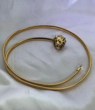 Vintage ans80.Chic ceinture métal couleur or avec tête de lion.