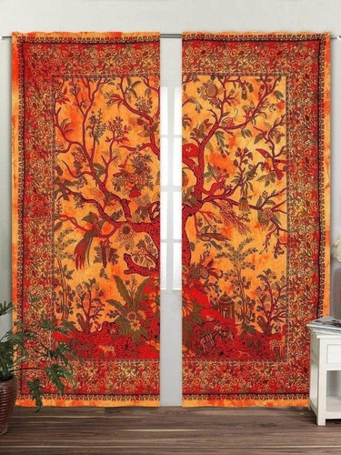 Rideaux mandala indien arbre