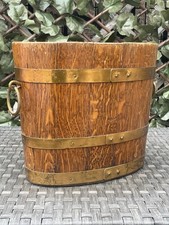 1930S ART DECO OAK & BRASS